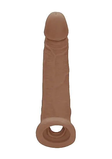 Dildos SHOTS AMERICA Realrock Penis Sleeve 9 Inches Experience the Ultimate Sensation with Shots Toys Medium Skin Tone Dong