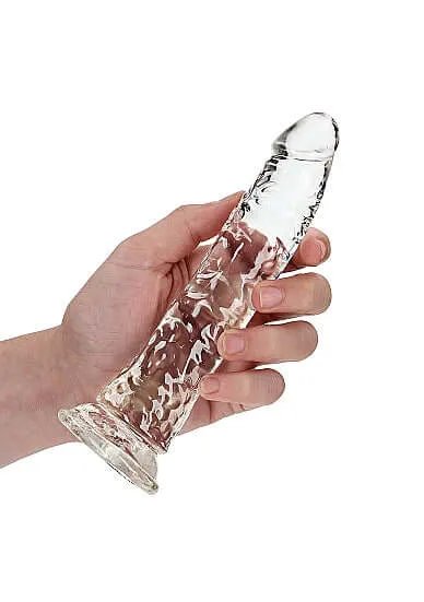 Dildos SHOTS AMERICA Realrock Slim Dildo 7 inches Transparent Clear Crystal Clear Pleasure