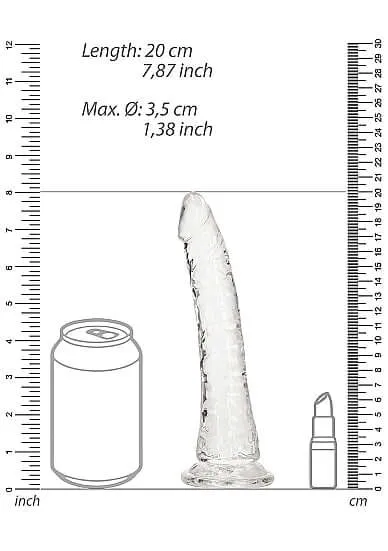 Dildos SHOTS AMERICA Realrock Slim Dildo 7 inches Transparent Clear Crystal Clear Pleasure