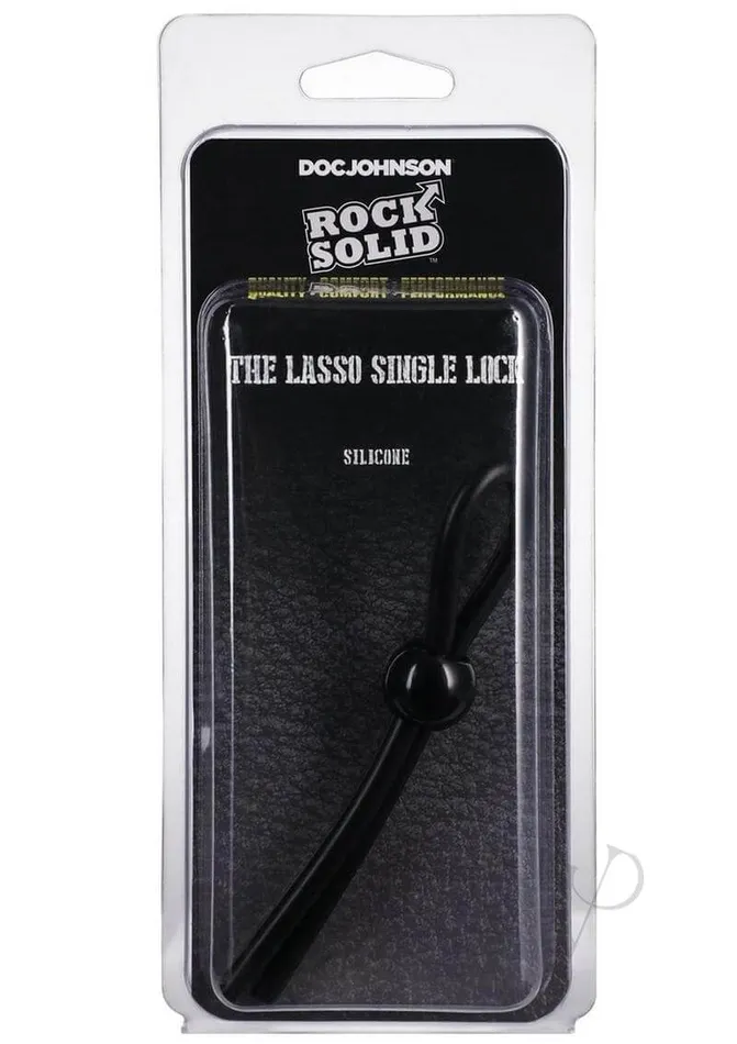 Doc Johnson Enterprises Male Sex Toys Rock Solid Lasso Single Lock Black Adjustable Silicone Cock Ring Doc Johnson Enterprises Male Sex Toys Rock Solid Lasso Single Lock Black Adjustable Silicone Cock Ring
