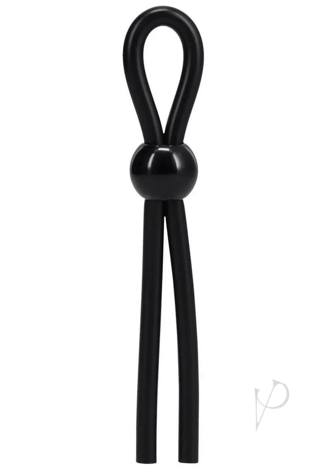 Doc Johnson Enterprises Male Sex Toys Rock Solid Lasso Single Lock Black Adjustable Silicone Cock Ring