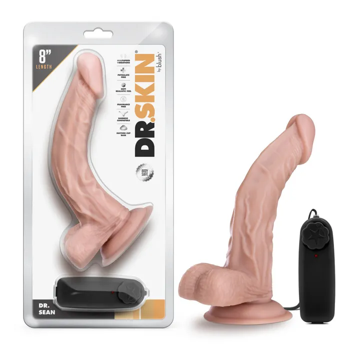 Dr Skin By Blush Dr Sean Realistic GSpot Vanilla 8Inch Long Remote Control Vibrating Dildo With Suction Cup Base Blush Female Sex Toys Dr Skin By Blush Dr Sean Realistic GSpot Vanilla 8Inch Long Remote Control Vibrating Dildo With Suction Cup Base Blush Female Sex Toys