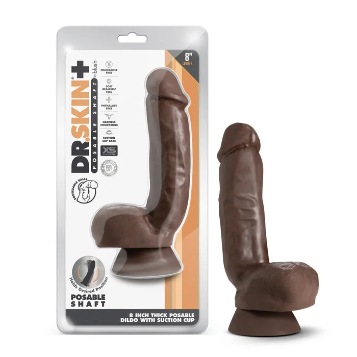 Dr Skin Plus By Blush Realistic Chocolate 85Inch Long Soft Yet Erect Posable Dildo With Balls Suction Cup Base Blush Dildos Dr Skin Plus By Blush Realistic Chocolate 85Inch Long Soft Yet Erect Posable Dildo With Balls Suction Cup Base Blush Dildos