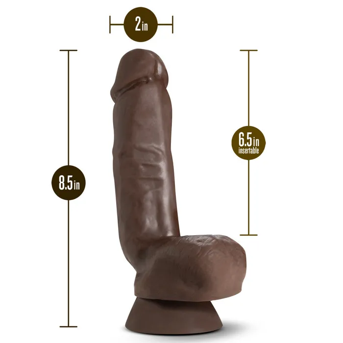 Dr Skin Plus By Blush Realistic Chocolate 85Inch Long Soft Yet Erect Posable Dildo With Balls Suction Cup Base Blush Dildos