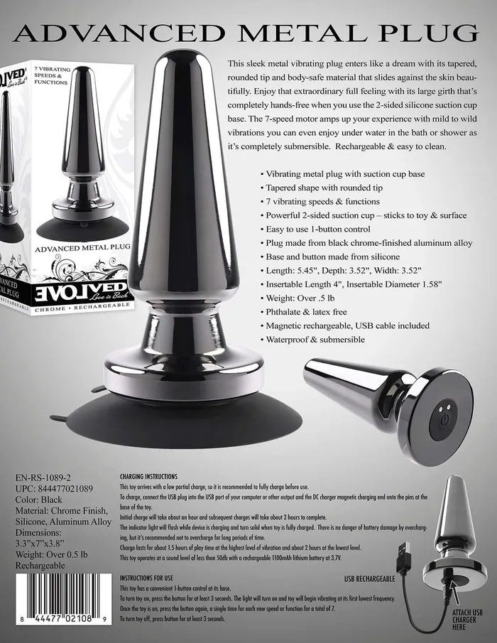 Evolved Novelties Anal Evolved Advanced Metal Plug Your Ultimate Vibrating Anal Companion