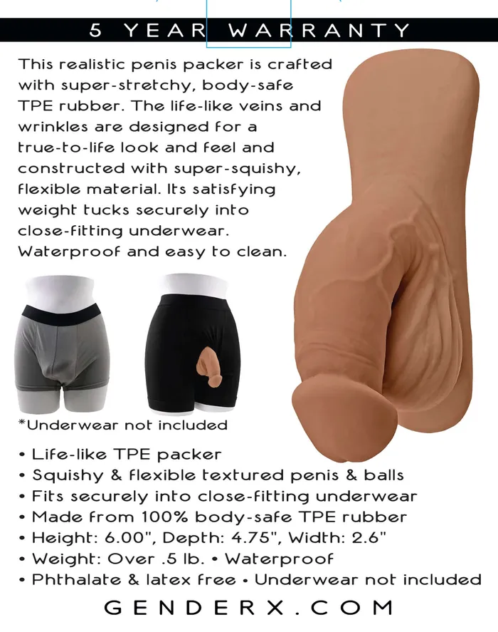 Evolved Novelties Dildos Gender X 4 inches Packer Dildo Medium Skin Tone