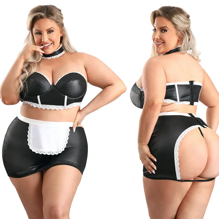 Fantasy Lingerie Play 5 Star Service Maid Black 3x4x FANTASY LINGERIE Anal