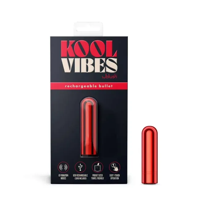 Female Sex Toys Blush Novelties Kool Vibes Rechargeable Mini Bullet Vibrator Cherry 10 Vibration Modes Female Sex Toys Blush Novelties Kool Vibes Rechargeable Mini Bullet Vibrator Cherry 10 Vibration Modes