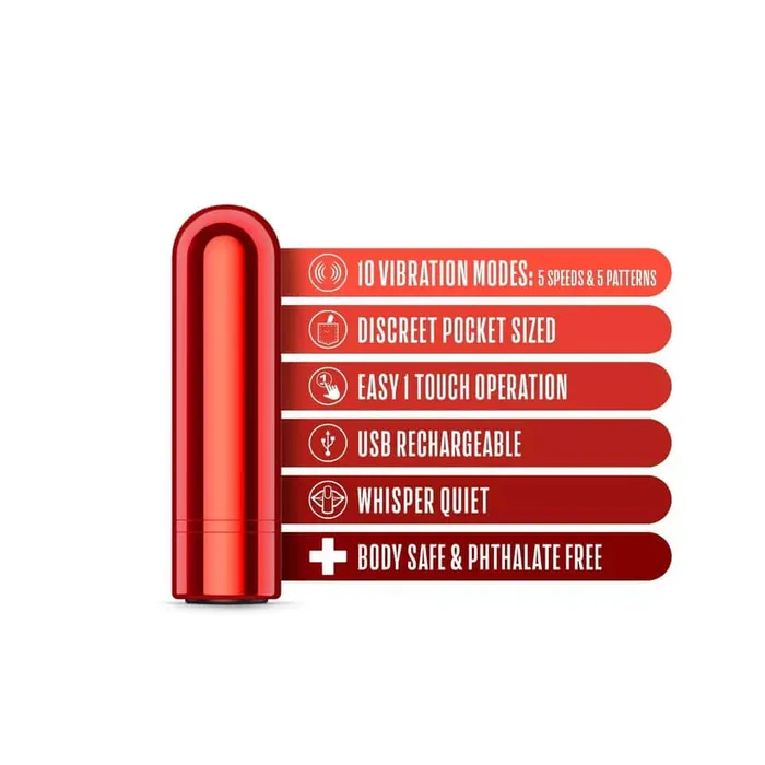 Female Sex Toys Blush Novelties Kool Vibes Rechargeable Mini Bullet Vibrator Cherry 10 Vibration Modes