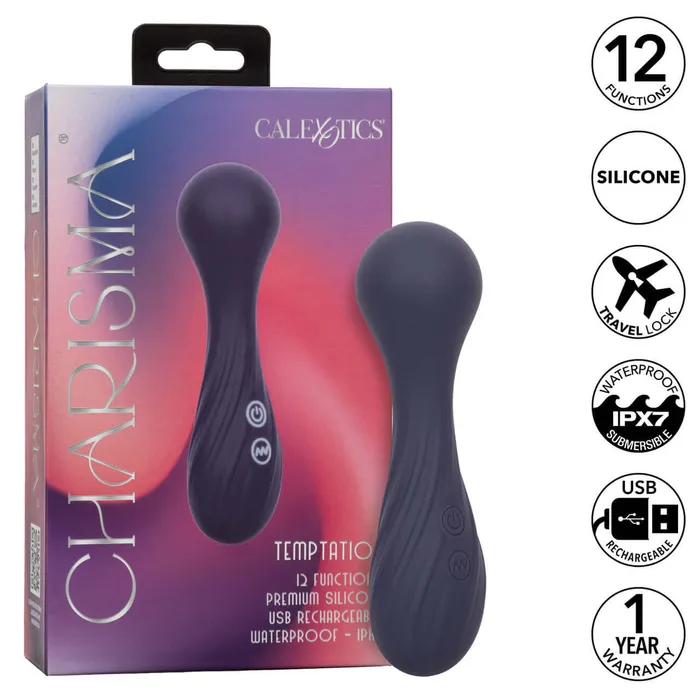 Female Sex Toys California Exotic Novelties Charisma Temptation Compact Waterproof Massager with 12 Intense Functions
