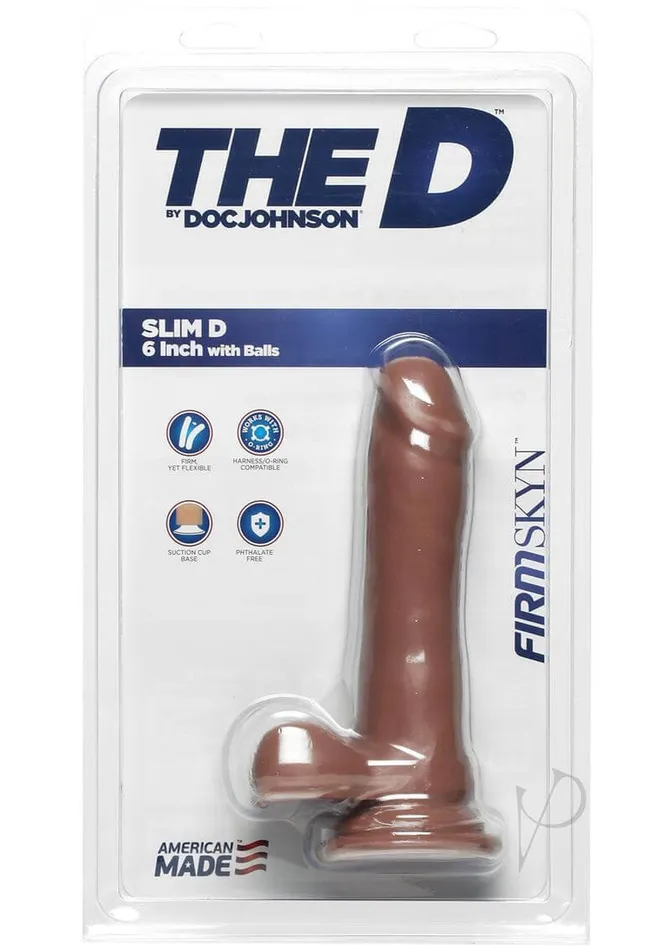 Female Sex Toys Doc Johnson Enterprises The D Slim D with Balls 65inch FIRMSKYN Dildo in Caramel Classic Comfort with a Realistic Touch Female Sex Toys Doc Johnson Enterprises The D Slim D with Balls 65inch FIRMSKYN Dildo in Caramel Classic Comfort with a Realistic Touch