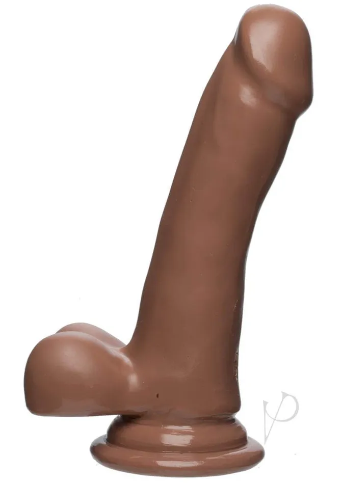 Female Sex Toys Doc Johnson Enterprises The D Slim D with Balls 65inch FIRMSKYN Dildo in Caramel Classic Comfort with a Realistic Touch