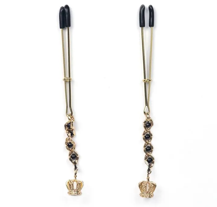 Female Sex Toys Tweezer Nipple Clamps with Crown Pendant Spartacus