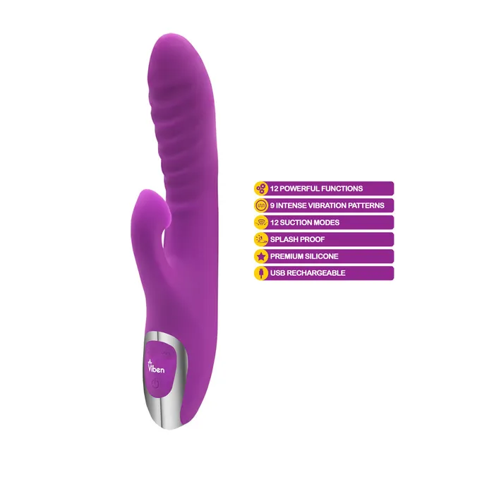 Female Sex Toys VIBEN Viben Frenzy Rabbit Vibrator with Clitoral Suction Female Sex Toys VIBEN Viben Frenzy Rabbit Vibrator with Clitoral Suction