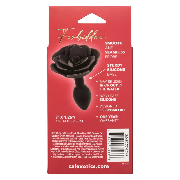 Forbidden Small Rose Anal Plug Premium Silicone Black Butt Plug California Exotic Novelties Anal