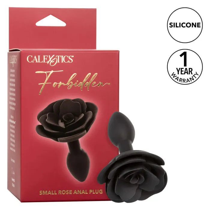 Forbidden Small Rose Anal Plug Premium Silicone Black Butt Plug California Exotic Novelties Anal