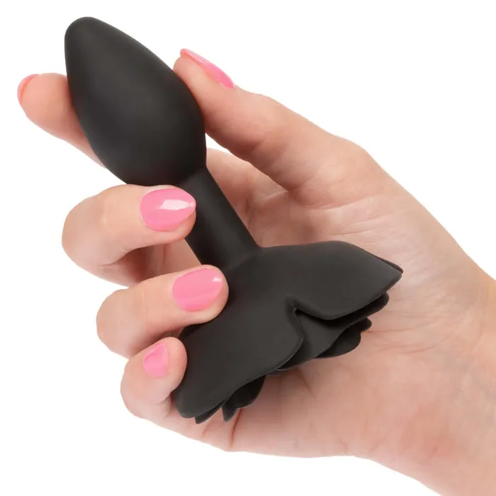 Forbidden Small Rose Anal Plug Premium Silicone Black Butt Plug California Exotic Novelties Anal