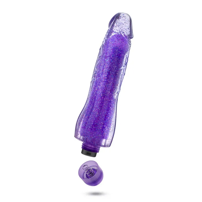 Glow Dicks By Blush Molly Glitter Realistic Purple 8Inch Long Vibrating Dildo Blush Vibrators