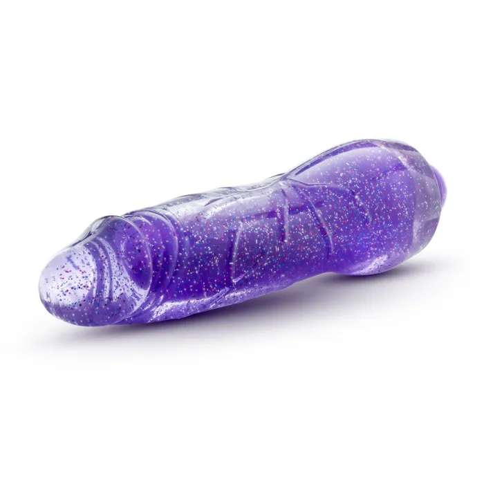 Glow Dicks By Blush Molly Glitter Realistic Purple 8Inch Long Vibrating Dildo Blush Vibrators