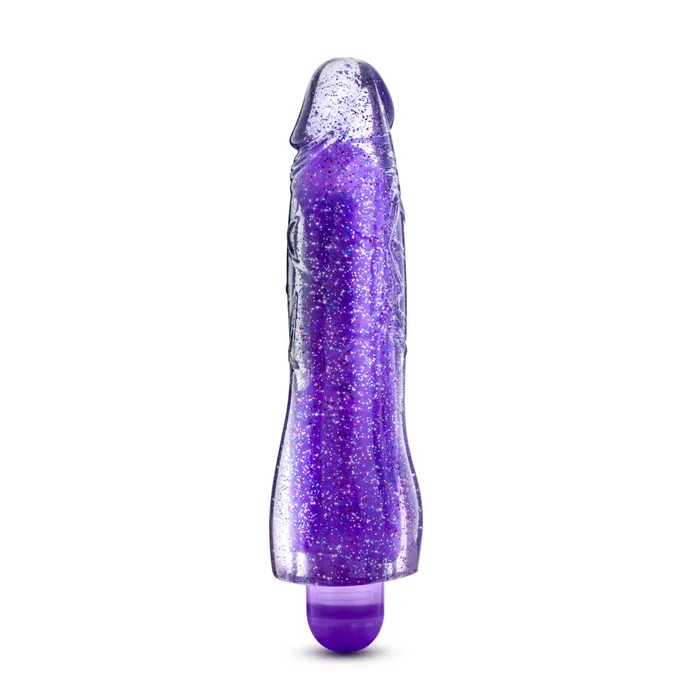 Glow Dicks By Blush Molly Glitter Realistic Purple 8Inch Long Vibrating Dildo Blush Vibrators