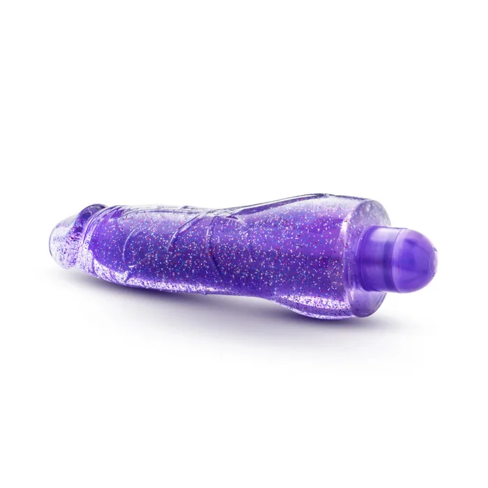 Glow Dicks By Blush Molly Glitter Realistic Purple 8Inch Long Vibrating Dildo Blush Vibrators