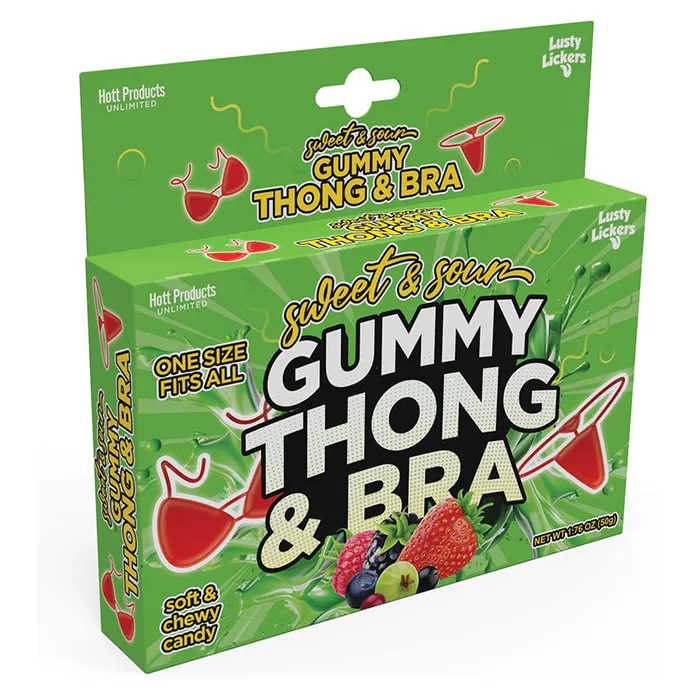 HOTT PRODUCTS Dildos Sweet and Sour Gummy Thong Bra Set