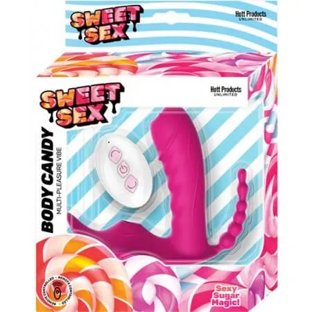 HOTT Products Male Sex Toys Sweet Sex Body Candy Silicone Toy with Tongue and Beads Magenta HOTT Products Male Sex Toys Sweet Sex Body Candy Silicone Toy with Tongue and Beads Magenta