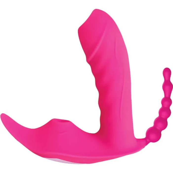 HOTT Products Male Sex Toys Sweet Sex Body Candy Silicone Toy with Tongue and Beads Magenta