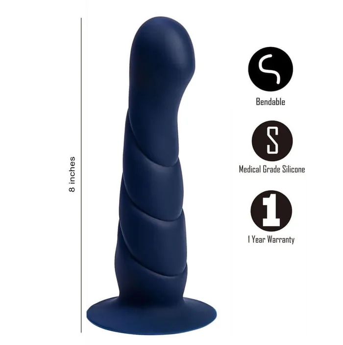 Maia Toys Dildos Marin 8 Inches Liquid Silicone Suction Cup Dong Blue