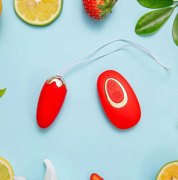 Maia Toys Female Sex Toys Maia Toys Shortcake Strawberry Shaped Rechargeable Egg Vibrator Sweet Sensations in a Silky Package