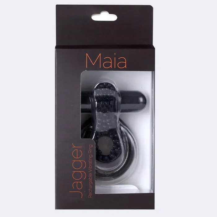 Maia Toys Male Sex Toys Jagger Rechargeable Vibrating Ring Black Sleeve 10Speed Waterproof USB Rechargeable
