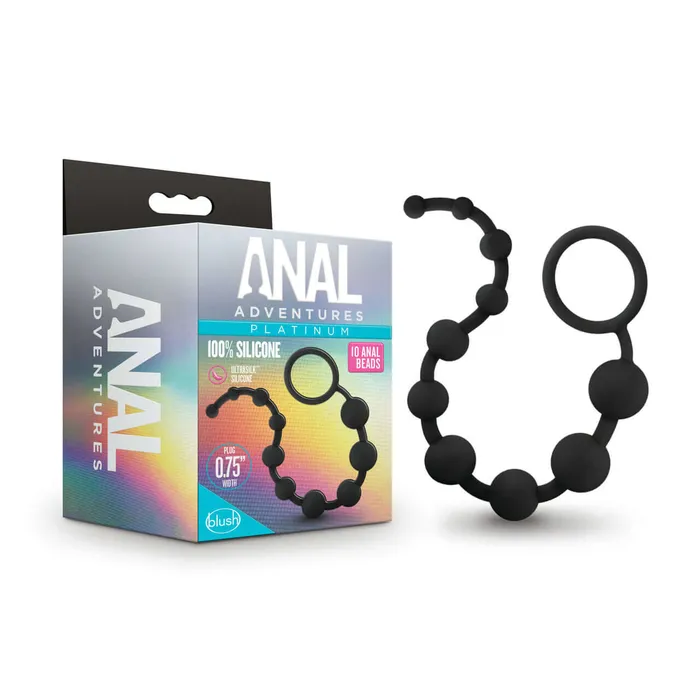Male Sex Toys Blush Novelties Anal Adventures Platinum Silicone 10 Anal Beads Black Explore Excite and Stimulate Your Desires Male Sex Toys Blush Novelties Anal Adventures Platinum Silicone 10 Anal Beads Black Explore Excite and Stimulate Your Desires