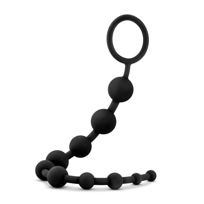 Male Sex Toys Blush Novelties Anal Adventures Platinum Silicone 10 Anal Beads Black Explore Excite and Stimulate Your Desires