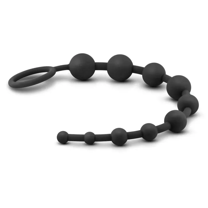 Male Sex Toys Blush Novelties Anal Adventures Platinum Silicone 10 Anal Beads Black Explore Excite and Stimulate Your Desires