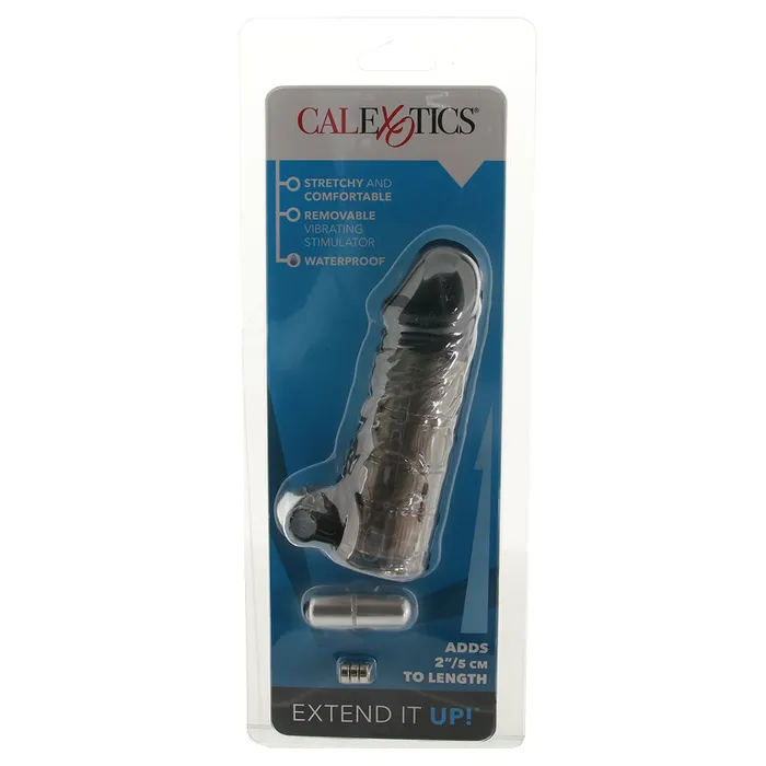 Male Sex Toys CalExotics Extend It Up Vibrating Extension Sleeve in Smoke Male Sex Toys CalExotics Extend It Up Vibrating Extension Sleeve in Smoke