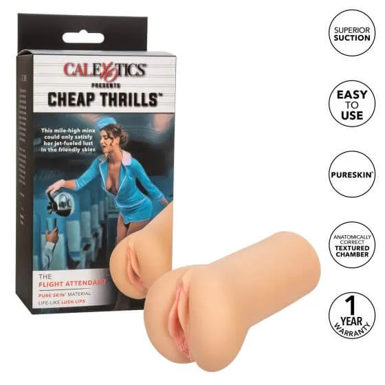 Male Sex Toys Cheap Thrills The Flight Attendant Realistic Pussy Stroker Masturbator California Exotic Novelties