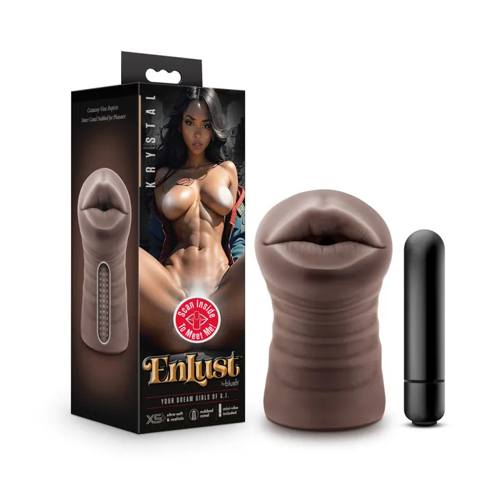 Male Sex Toys Enlust By Blush Krystal Vibrating AI Male Masturbator Tight Nubbed Canal With Vibrating Bullet Made With X5 Plus Ultra Soft Realistic Feel Brown Blush Male Sex Toys Enlust By Blush Krystal Vibrating AI Male Masturbator Tight Nubbed Canal With Vibrating Bullet Made With X5 Plus Ultra Soft Realistic Feel Brown Blush