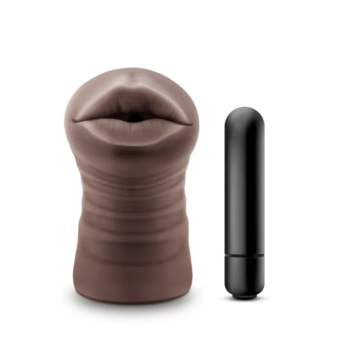 Male Sex Toys Enlust By Blush Krystal Vibrating AI Male Masturbator Tight Nubbed Canal With Vibrating Bullet Made With X5 Plus Ultra Soft Realistic Feel Brown Blush