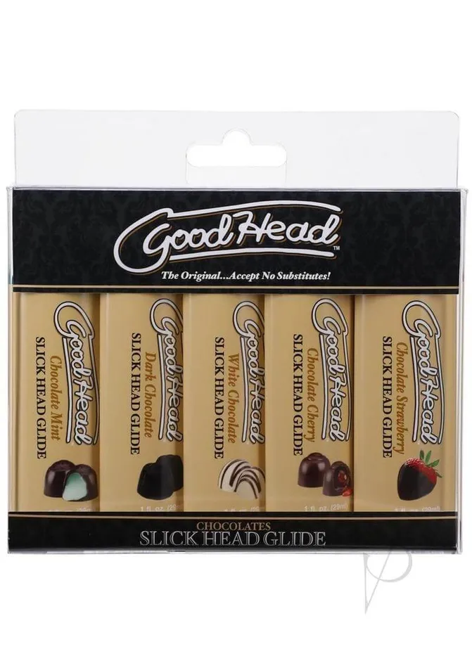 Male Sex Toys Goodhead Slick Head Glide Chocolate 5pk Delicious WaterBased Lubricants Doc Johnson Enterprises Male Sex Toys Goodhead Slick Head Glide Chocolate 5pk Delicious WaterBased Lubricants Doc Johnson Enterprises
