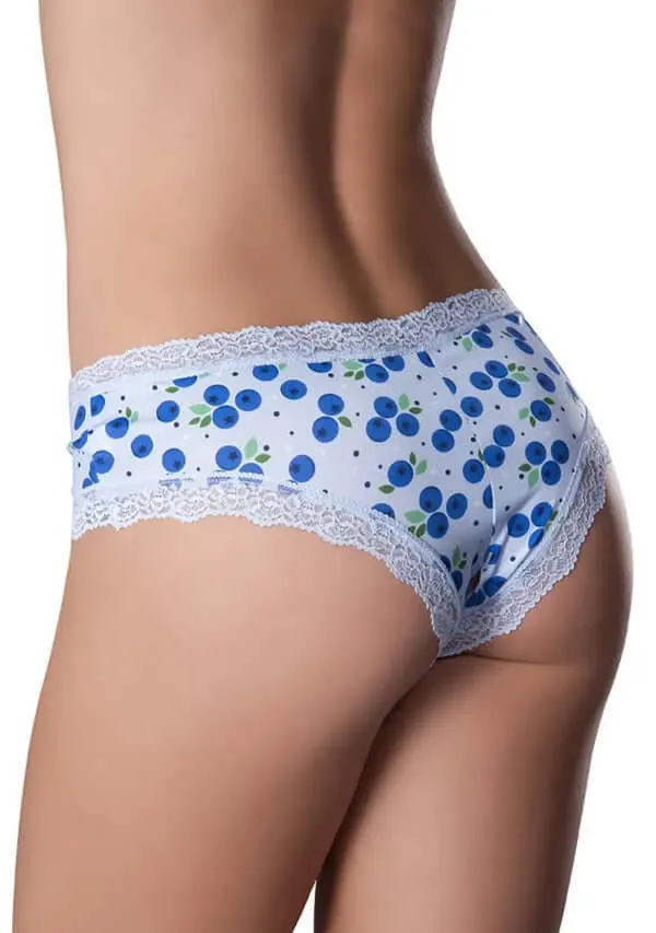 Male Sex Toys Magic Silk Lingerie Sweet Treats Crotchless Boy Short with Edible Lube Blueberry LXL