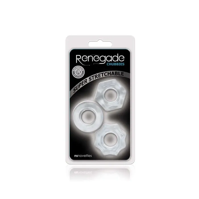 Male Sex Toys NS Novelties Renegade Chubbies Clear Cock Ring Trio by NS Novelties Super Elastic BodySafe TPE Male Sex Toys NS Novelties Renegade Chubbies Clear Cock Ring Trio by NS Novelties Super Elastic BodySafe TPE