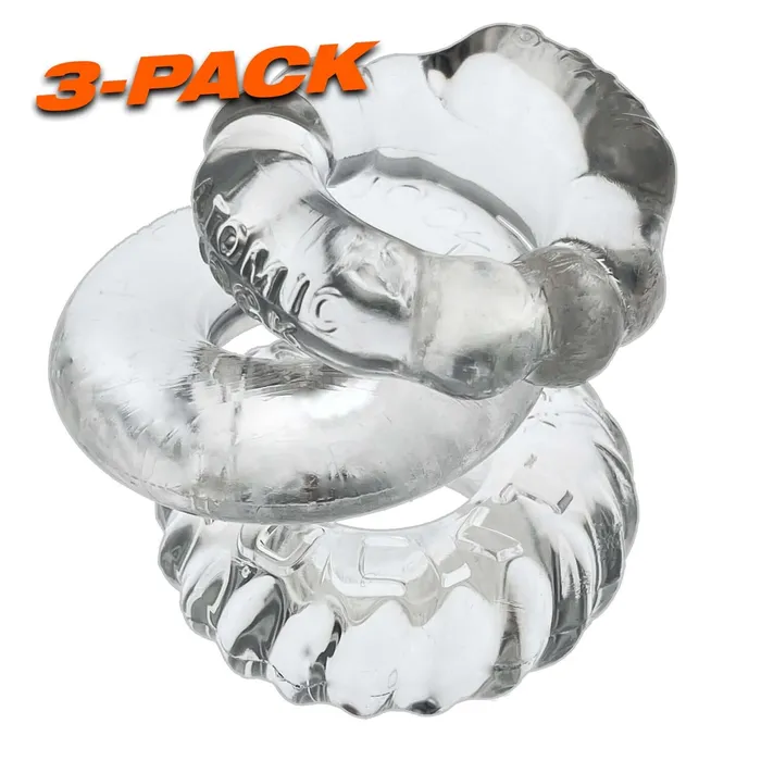 Male Sex Toys OXBALLS Bonemaker 3 Pack Cock Ring Set Clear from Oxballs Elevate Your Pleasure