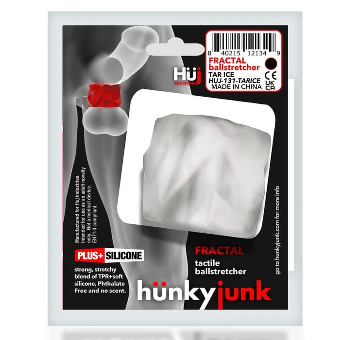 Male Sex Toys OXBALLS Hunky Junk Fractal Ball Stretcher Clear Ice from Oxballs
