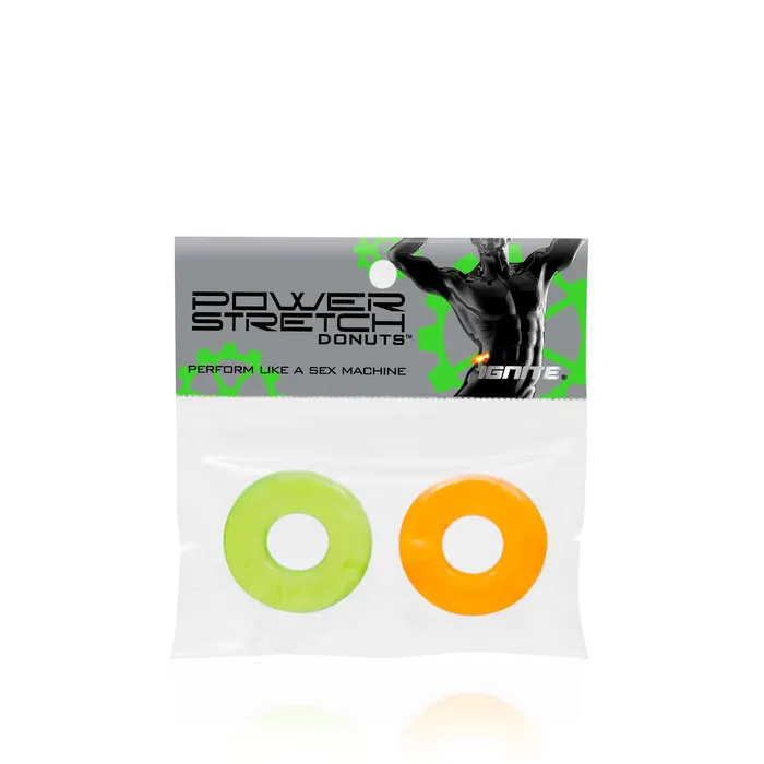 Male Sex Toys SI Novelties Si Novelties Power Stretch Donuts 2 Pack Orange and Green Cock Rings Male Sex Toys SI Novelties Si Novelties Power Stretch Donuts 2 Pack Orange and Green Cock Rings