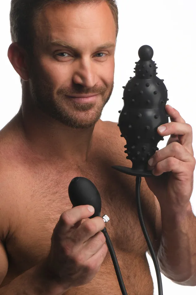 Male Sex Toys XR Brands Master Series Ass Puffer Nubbed Inflatable Anal Plug
