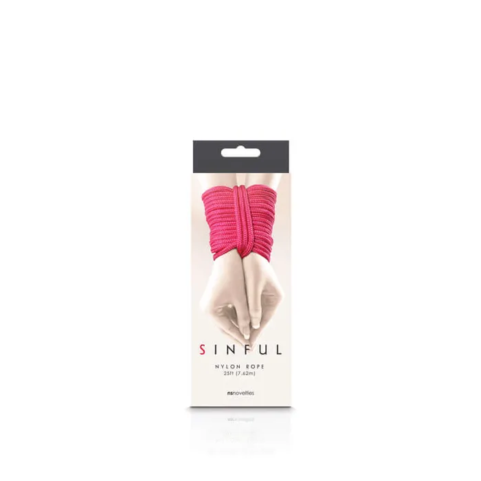 NS Novelties Vibrators Sinful Nylon Rope 25 feet Pink
