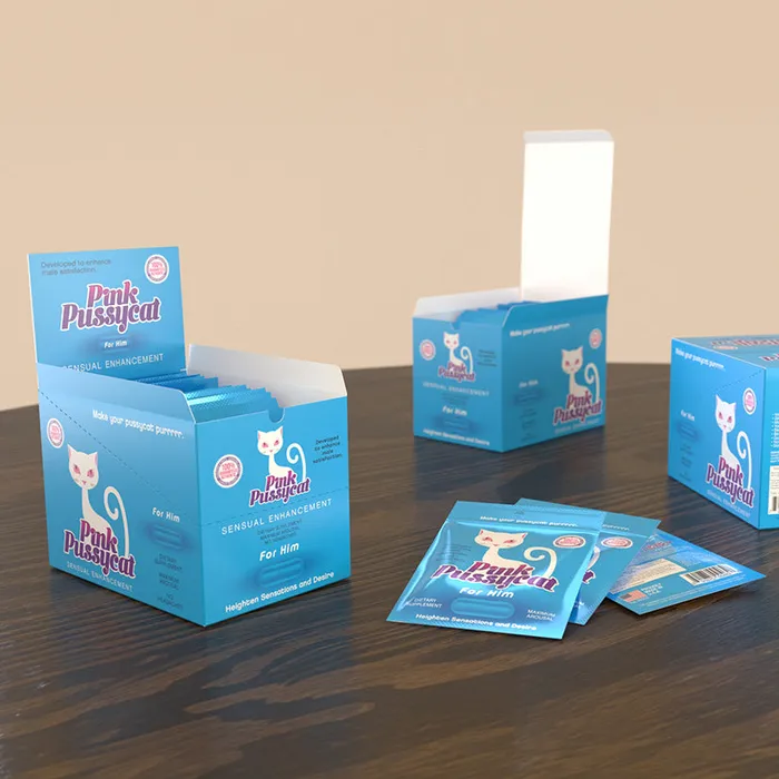 Pink Pussycat For Him Single Pill Display of 24 COUSINS GROUP Vibrators