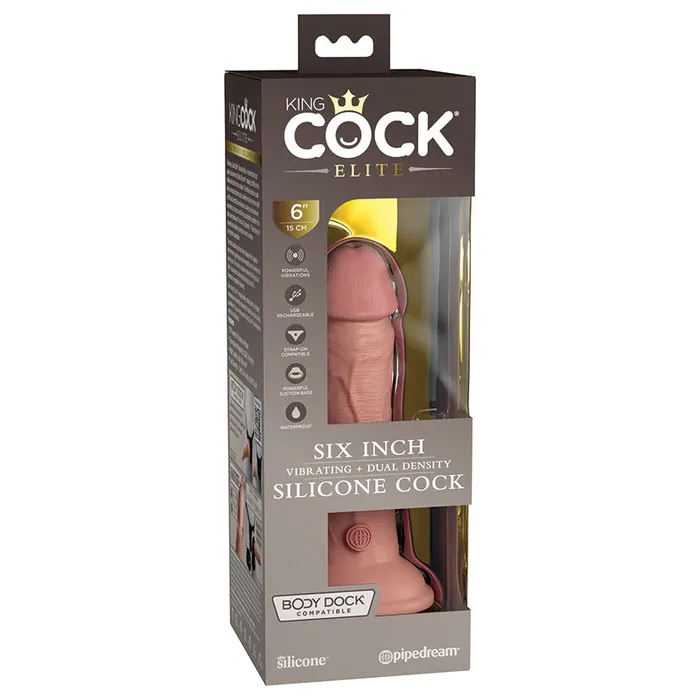 PIPEDREAM Female Sex Toys King Cock Elite Dual Density Vibe Silicone CockLight 6 PIPEDREAM Female Sex Toys King Cock Elite Dual Density Vibe Silicone CockLight 6