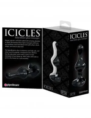 Pipedream Products Anal Experience Luxury and Sensuality Icicles No 74 Glass Massager Black