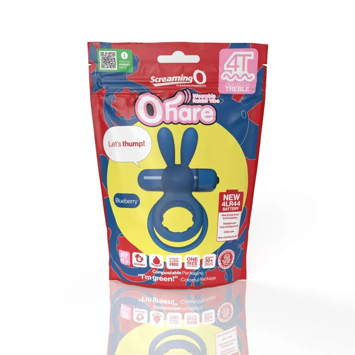 Screaming O Screaming O 4T Ohare Blueberry Blue High Pitch Treble Vibrating Cock Ring Couples